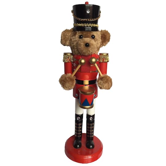 Santa's Workshop 14" Teddy Bear Drummer Nutcracker